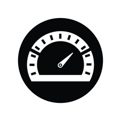 Speedometer icon. Black vector sketch.