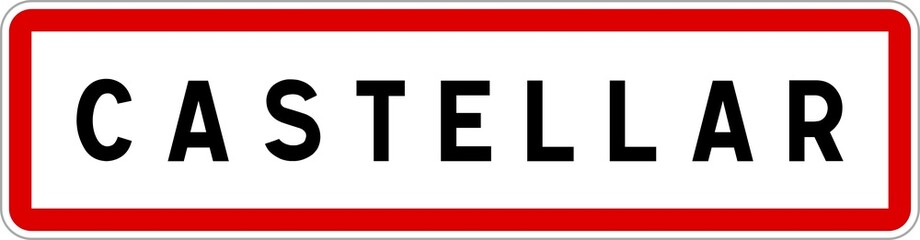Panneau entrée ville agglomération Castellar / Town entrance sign Castellar