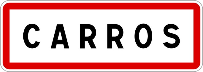 Panneau entrée ville agglomération Carros / Town entrance sign Carros