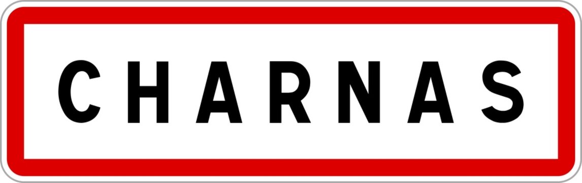 Panneau entrée ville agglomération Charnas / Town entrance sign Charnas