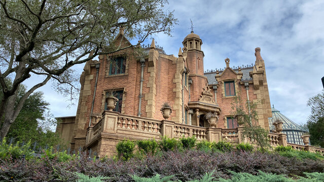 The  Haunted Mansion Ride At Walt Disney World Magic Kingdom In Orlando, Florida.