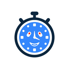 Happy, time, hour, smile icon. Editable vector graphics.