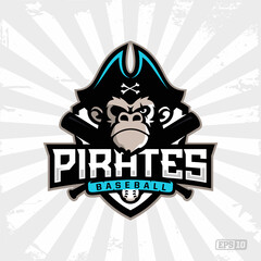 Modern professional emblem logo with a monkey image