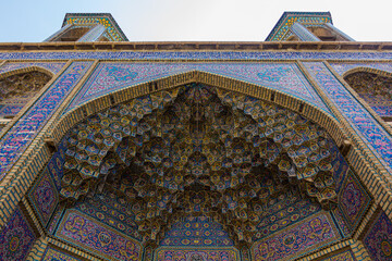 Portal (Iwan) of Nasir al Mulk Mosque in Shiraz, Iran