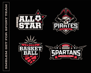 Modern professional logos and emblems for various sports teams
