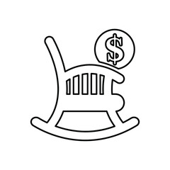 Pension, retirement, plan outline icon. Line vector design