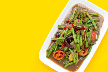 Spicy long bean salad. Thai food