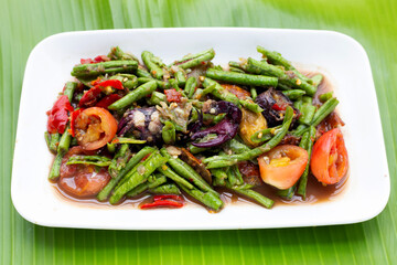 Spicy long bean salad. Thai food