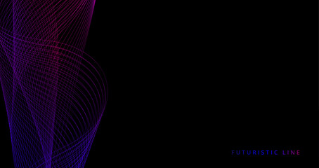 Abstract background with purple and blue wavy line, dynamic banner concept.