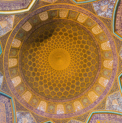 Dome of Sheikh Lotfollah Mosque in Isfahan, Iran