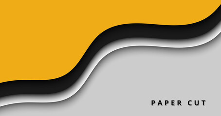 Abstract yellow and grey wave background, minimal and modern banner concept.