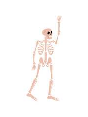 flat skeleton waving