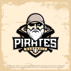 Modern professional emblem logo with a pirate image