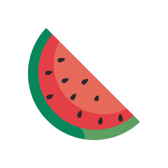 flat watermelon slice illustration