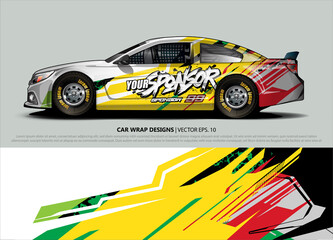 rally car livery design vector. abstract race style background for vehicle vinyl sticker wrap