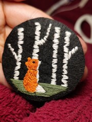 Embroidered brooch - fashion accessories - cute fox brooch