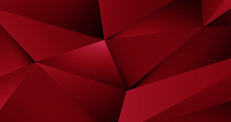 Plakat Realistic red texture background with 3d triangle and deep shadow, red metal wallpaper