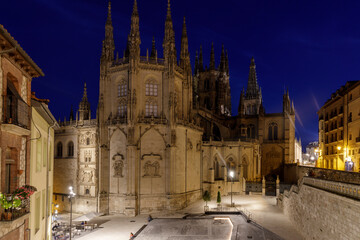 Fototapeta premium burgos cathedral at night, castilla y leon, spain.