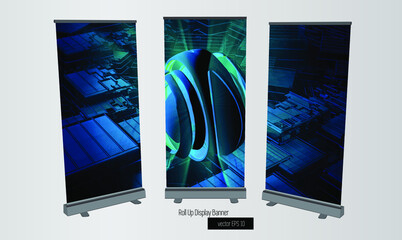 Professional business roll up banner design. Vector easy to editable