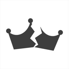 broken crown icon on white background. EPS 10