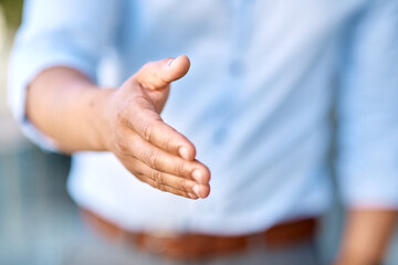 Lets do this, shall we. Cropped shot of an unrecognizable businessman standing with his hand...