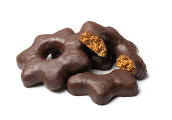Chocolate Gingerbread Isolated, Star Shaped Pryanik
