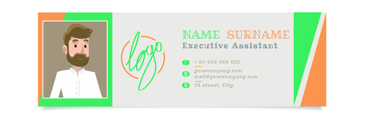Email Signature Template. Email Signature, Edit It Yourself. Elegant Email Signature 2