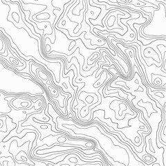 Topographic map with lines on a white background. Geographic map concept. Vector illustration