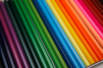 closeup of set of colorful pencils