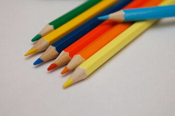 closeup of set of colorful pencils