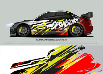 Race car wrap design vector for vehicle vinyl sticker and automotive decal livery
