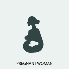 pregnant woman vector icon illustration sign 