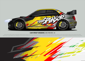 Race car wrap design vector for vehicle vinyl sticker and automotive decal livery
