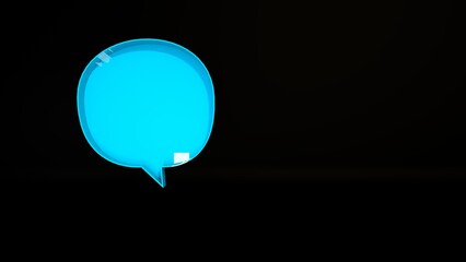 Speech cloud isolated on black backdrop. Thoughts. Idea, wisdom and understanding. Simple flat style. Free copy space. 3d render
