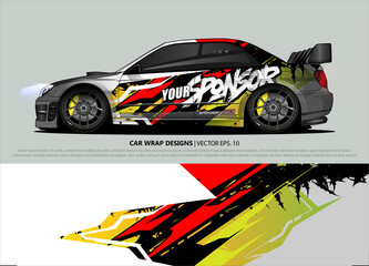 Race car wrap design vector for vehicle vinyl sticker and automotive decal livery
