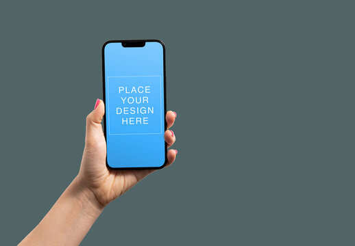 Isolated Phone Mockup Layout on Transparent Background