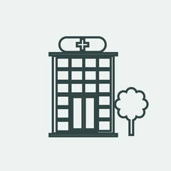 hospital building  vector icon illustration sign 