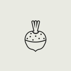 radish vector icon illustration sign 