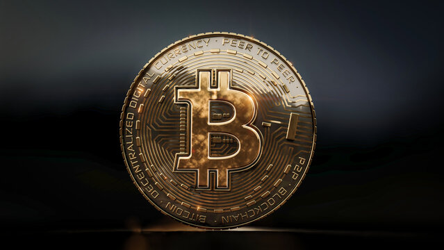 golden bitcoin Black Background