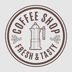 Coffee shop logo design.. Vector illustration for advertising.