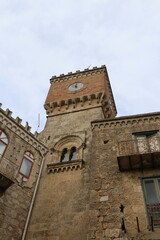 Fototapeta na wymiar Torre dell'orologio a Mussomeli, Caltanissetta, Sicilia, Italia