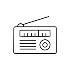Radio Icon in black line style icon, style isolated on white background