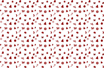 Vector pattern with different Christmas elements