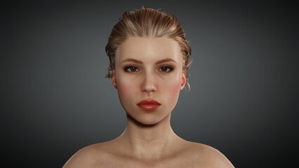 3d portrait of beautiful woman. 3d illustration 
