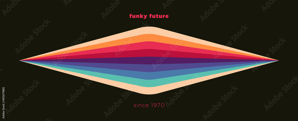 Poster simple abstract background in retro style with colorful lines. vector illustration.