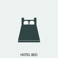 hotel bed vector icon illustration sign 
