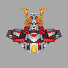 robot mecha warrior Ninja costum design with modern illustration concept style for mascot erfect for T-Shirt Design, Sticker, Poster, Merchandise and E-sport logo