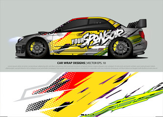 rally car livery design vector. abstract race style background for vehicle vinyl sticker wrap
