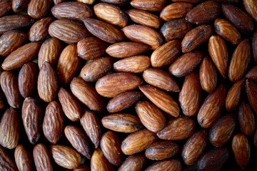 Full frame of shelled almonds