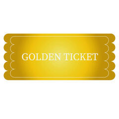 A golden ticket with stars. A beautiful golden ticket